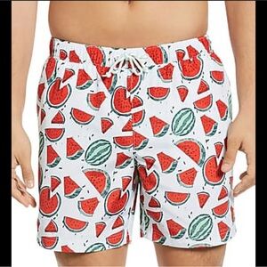 ORIGINAL PENGUIN Men’s Watermelon Print Swim Trunks